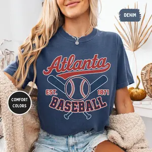 Vintage Atlanta Baseball Unisex T-shirt, Comfort Colors Tee, Retro Athletic Sports Shirt, Gift for Baseball Fans