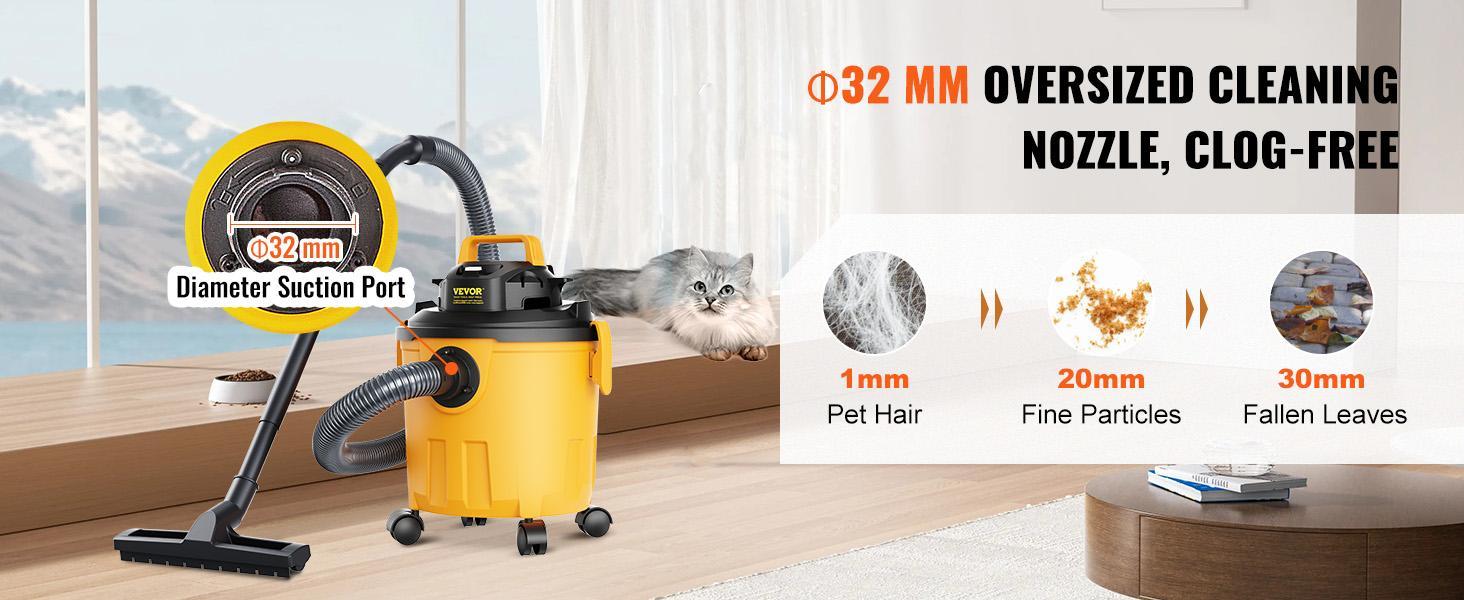 VEVOR Wet Dry Vac, 2.6 Gallon, 2.5 Peak HP, 3 in 1 Portable Shop Vacuum with Blowing Function, Attachments Storage, Perfect for Cleaning Floor, Upholstery, Gap, Car, Black/Yellow, ETL Listed VEVOR Wet Dry Vac, 2.6 Gallon, 2.5 Peak HP, 3 in 1 Portable Shop Vacuum with Blowing Function, Attachments Storage, Perfect for Cleaning Floor, Upholstery, Gap, Car, Black/Yellow, ETL Listed