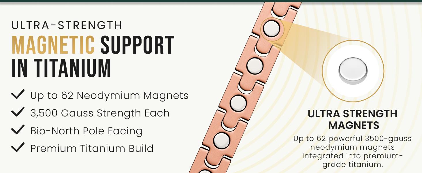 MagnetRX Pure Copper Magnetic Necklace Classic Chain, 62 Neodymium Magnets 3500 Gauss Strength, Durable Jewelry Accessory For Men & Women