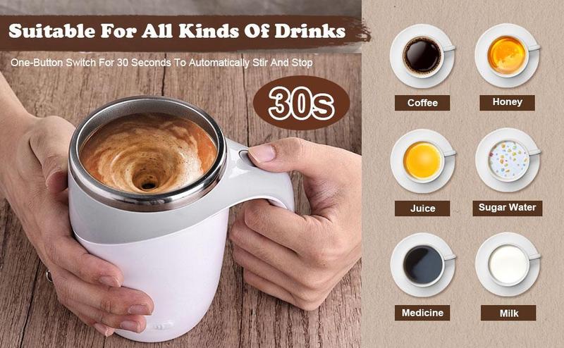 Zorara Self Stirring Coffee Mug, Automatic Magnetic Stirring Coffee Mug, USB Rechargeable Mixing Cup, Electric Self Mixing Mug, Rechargeable Stirring Cup, Suitable For Coffee Powder, Milk, Tea, Cocoa