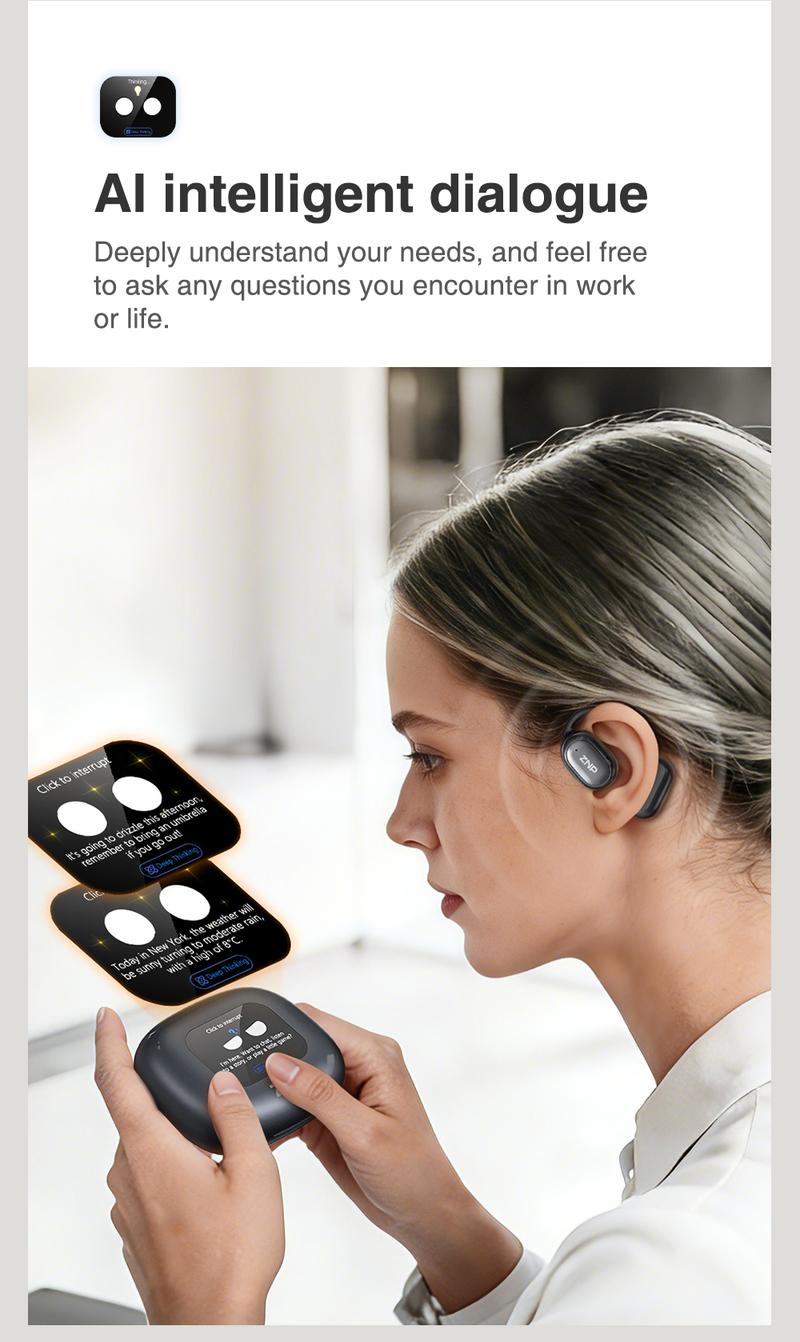 ZNP AI Earbuds for Conversational Chat Emotional Companionship & Portability Ideal for Social Interaction and Travel Gadget AI robot