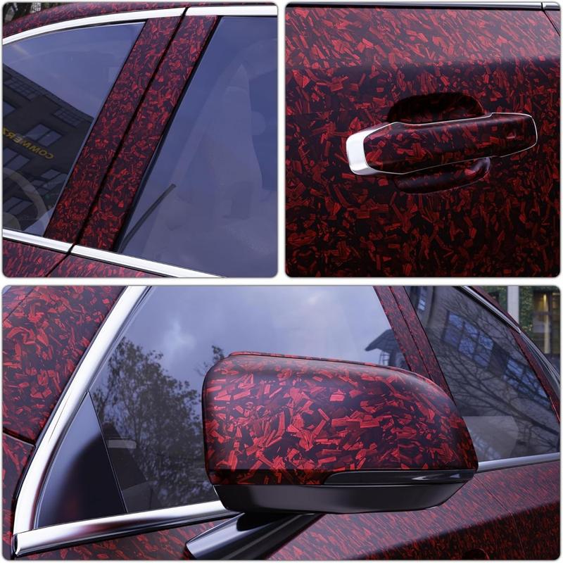 60" x 12" Car Body Vinyl Film Wrap Sticker With Tool Set, 5FT x 1FT Car Wrap Vinyl Roll with Air Release - Air Bubble Free (7D Matte Carbon Fibre)