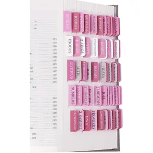 Pink Bible Tabs for Women & Men, Laminated Bible Tabs for Study Bible, Boho Theme Bible Tabs for Easy Navigation, Simplify Your Bible Reading Experience with Easy-to-Use Indexing Tabs