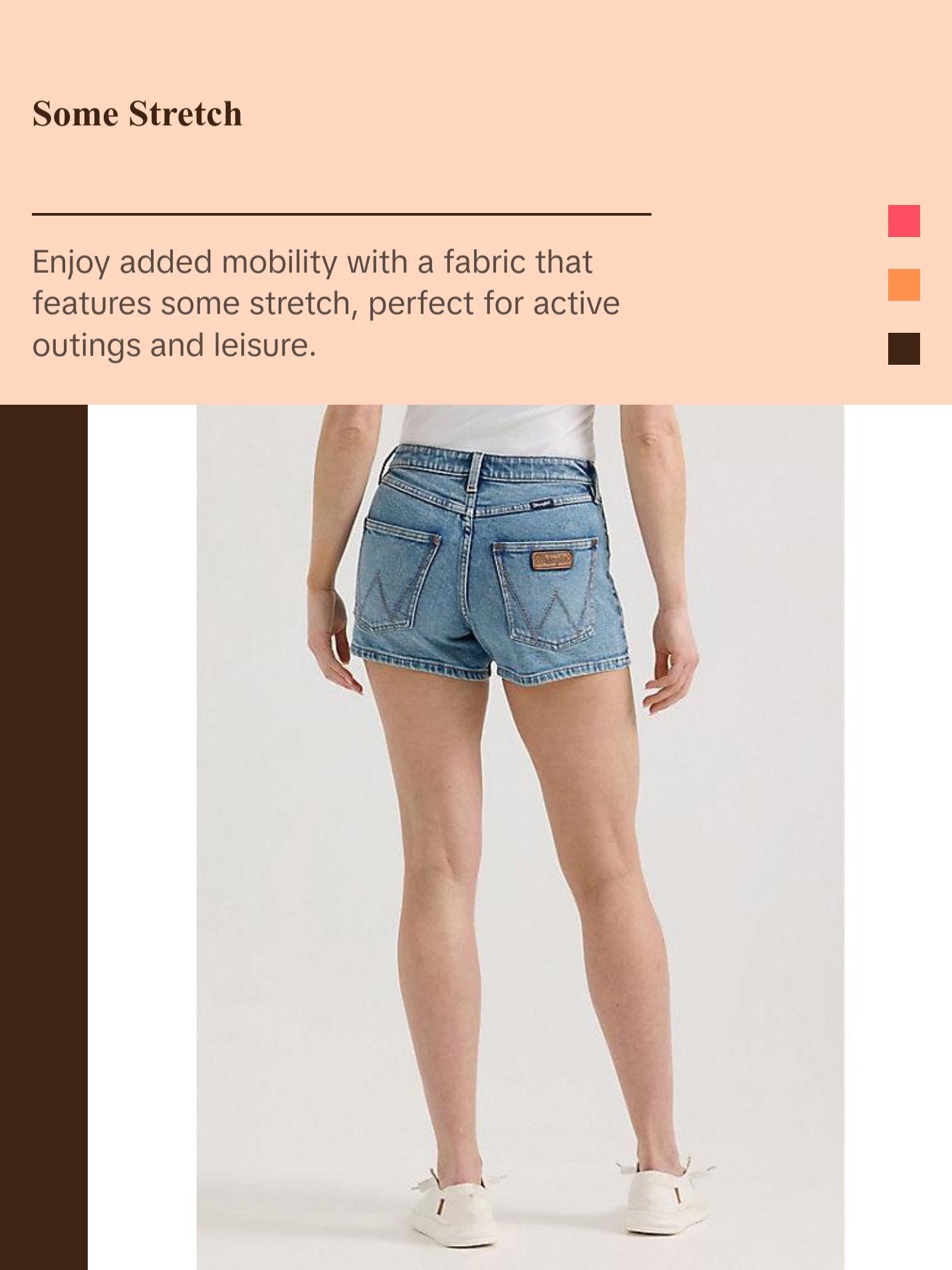 Wrangler Women's Ainsley Lake Flex Denim Shorts - Light Wash, Mid-Waist, Regular Fit Cotton-Elastane Blend Lady Basic Bottom, 3.5" Inseam, Stitched Pockets, 5% T-400, Medium Stretch, for Summer Concerts, Days by the Lake, Multi-Size