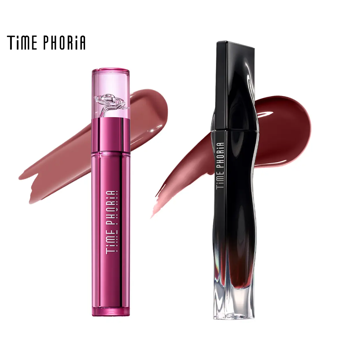 TIMEPHORIA 2PCS Cosmetic Lip Product Set - Stellar Dust Lightweight Lip Stain, Altera Blending Moisture Blurring Lipstick Tint, Lipgloss, Hydrating