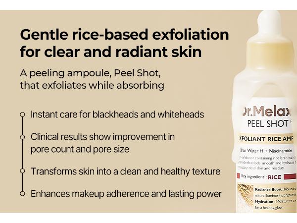[Dr.Melaxin Official] Peel Shot Care Set | Peel Shot Amples (Black Rice & White Rice) + Peel Shot Toner Rice Exfoliating Ferment  Extract Korean Cosmetics Skin Repair