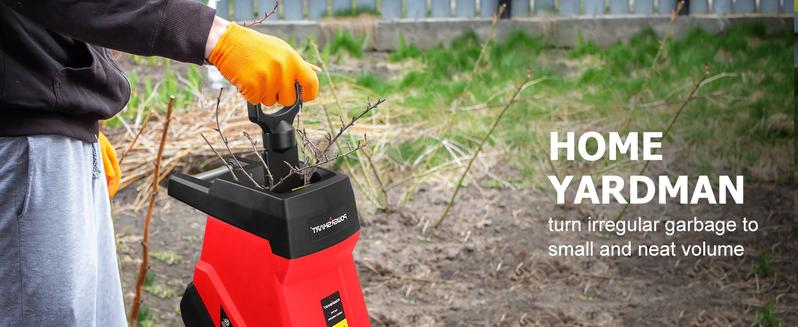 PowerSmart Electric Wood Chipper 15-Amp with Collecting Bin for Garden, Yard(PS12A)