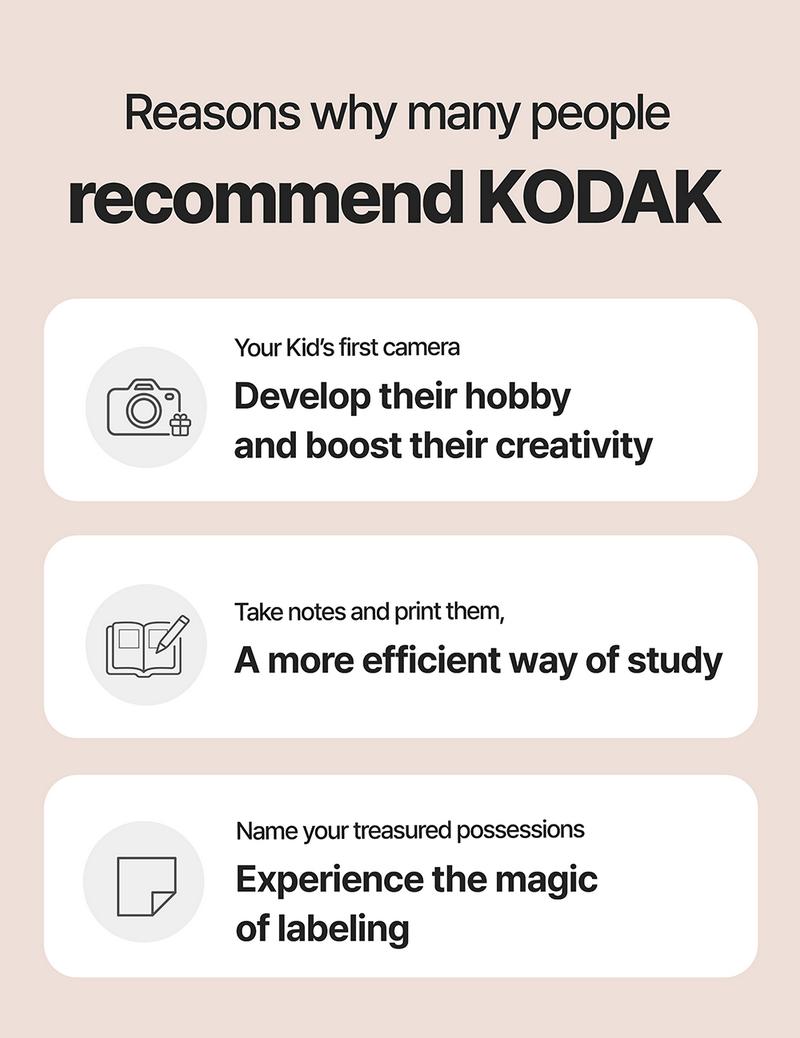 KODAK Memo Shot ERA Label Printer (1.8x2.7inches) bundle (camera with 1 roll + 9 rolls cartridge set) Instant Portable Black and White Sticker Photo Printer