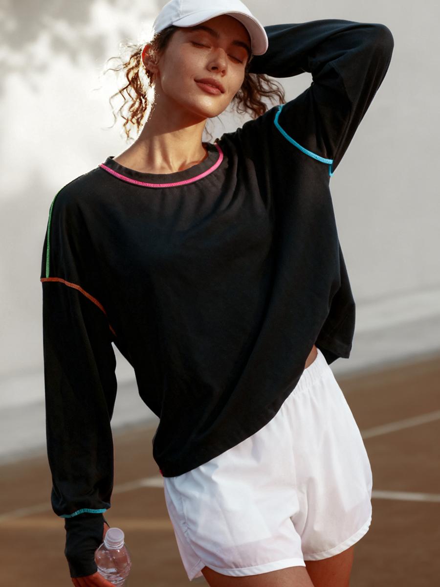 Popvil Cotton Open Back Workout Loose Fit Shirt, Neon Stitching, Soft & Light-weight Activewear, Gym Shirt, Thumb Hole Sports Shirt, Moisture-Wicking Running Shirt Popvil Cotton Open Back Workout Loose Fit Shirt, Neon Stitching, Soft & Light-weight Activewear, Gym Shirt, Thumb Hole Sports Shirt, Moisture-Wicking Running Shirt