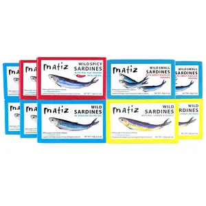 Matiz Sardines Variety Pack, Wild Caught in Spanish Waters, Includes Olive Oil, Sweet Piquillo, Spicy Piri Piri, Lemon Essence