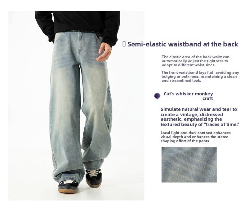 Men's Casual Wide-Leg Solid Color Jeans Featuring a loose fit, mid-rise waist, and regular length, these jeans are designed with a zipper closure. Suitable for year-round wear, they offer casual comfort for daily occasions. Men's Casual Wide-Leg Solid Color Jeans Featuring a loose fit, mid-rise waist, and regular length, these jeans are designed with a zipper closure. Suitable for year-round wear, they offer casual comfort for daily occasions.