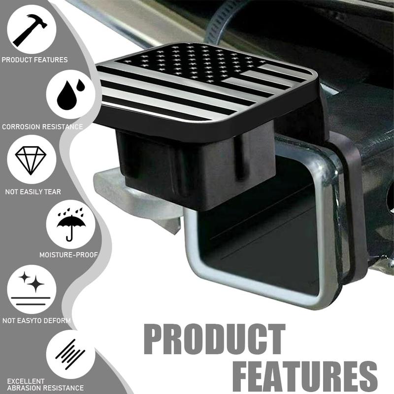 DIBMS USA American Flag Hitch Cover for 2 Inch Receivers - Trailer Hitch Cover Tube Plug Insert, Car Exterior Accessories for Trucks, Jeep, Tacoma, Ford, Chevy, GMC Dodge RAM & More