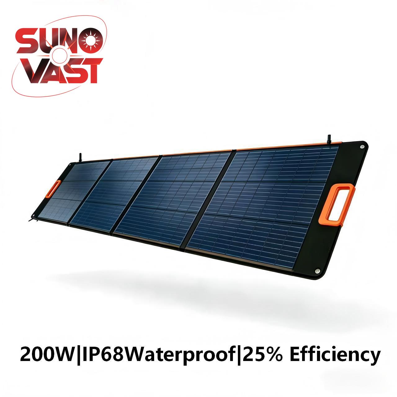 200W Foldable Portable Solar Panel | IP68 Waterproof 25% High Efficiency N-Type TOPCon | For Camping, RV, Outdoor & Off-Grid Life
