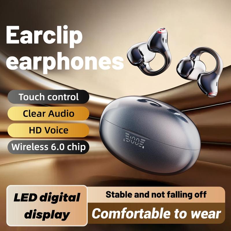 Open-Ear Ultra-Comfort Wireless Headphones Bluetooth 6.0 Earbuds IPX5 Waterproof HiFi Music Earphones with Microphone for Small Ears Sports Running Exercise Perfect for sports and running slim hook