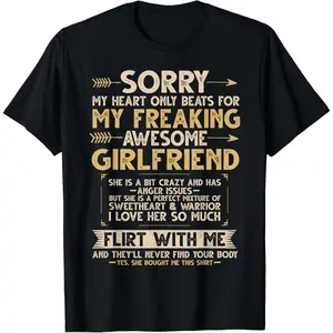 I Love My Freaking Awesome Girlfriend Shes a Bit Crazy Funny T-Shirt