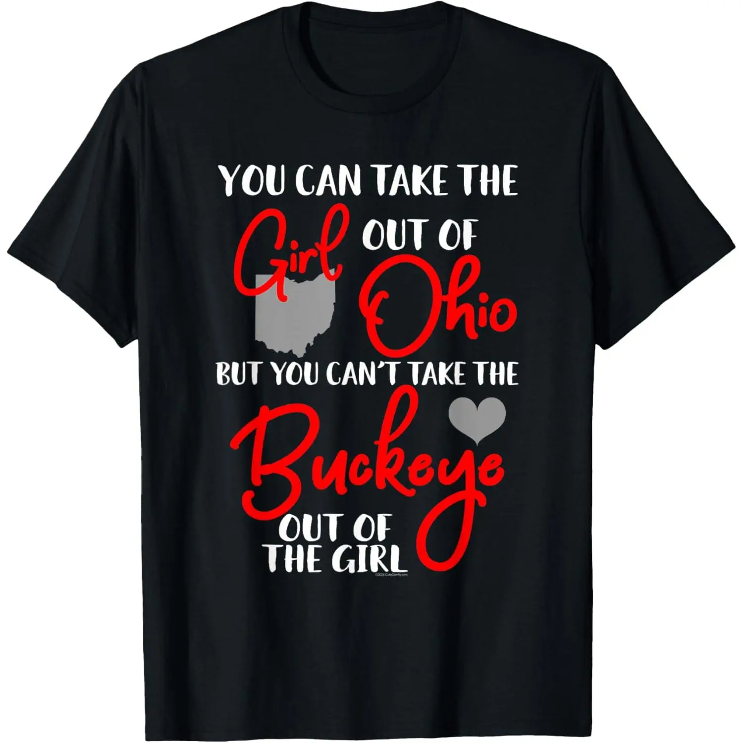 100%cotton Buckeye Girl Quote Ohio Home Heart State Womens Funny Gift T-Shirt
