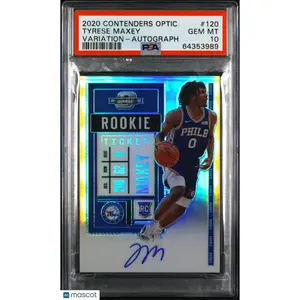 Tyrese Maxey 2020 Panini Contenders Optic Autograph#120 Signed Card PSA 10