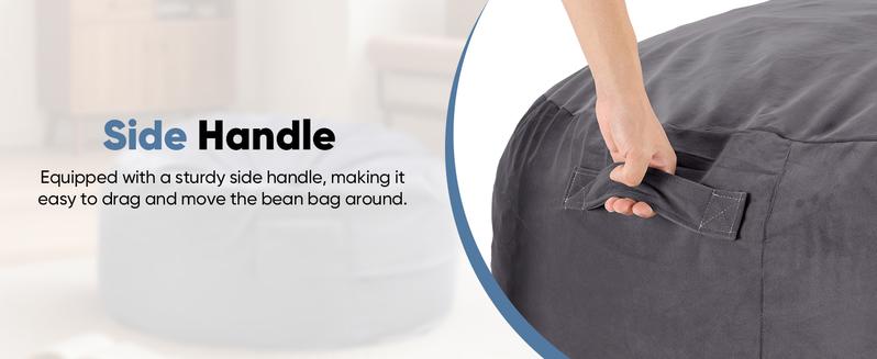 Bean Bag Chair - Oversized Lazy Sofa with Removable Washable Cover for Adults and Kids, Giant Comfy Design, Round Shape, Ideal for Living Room