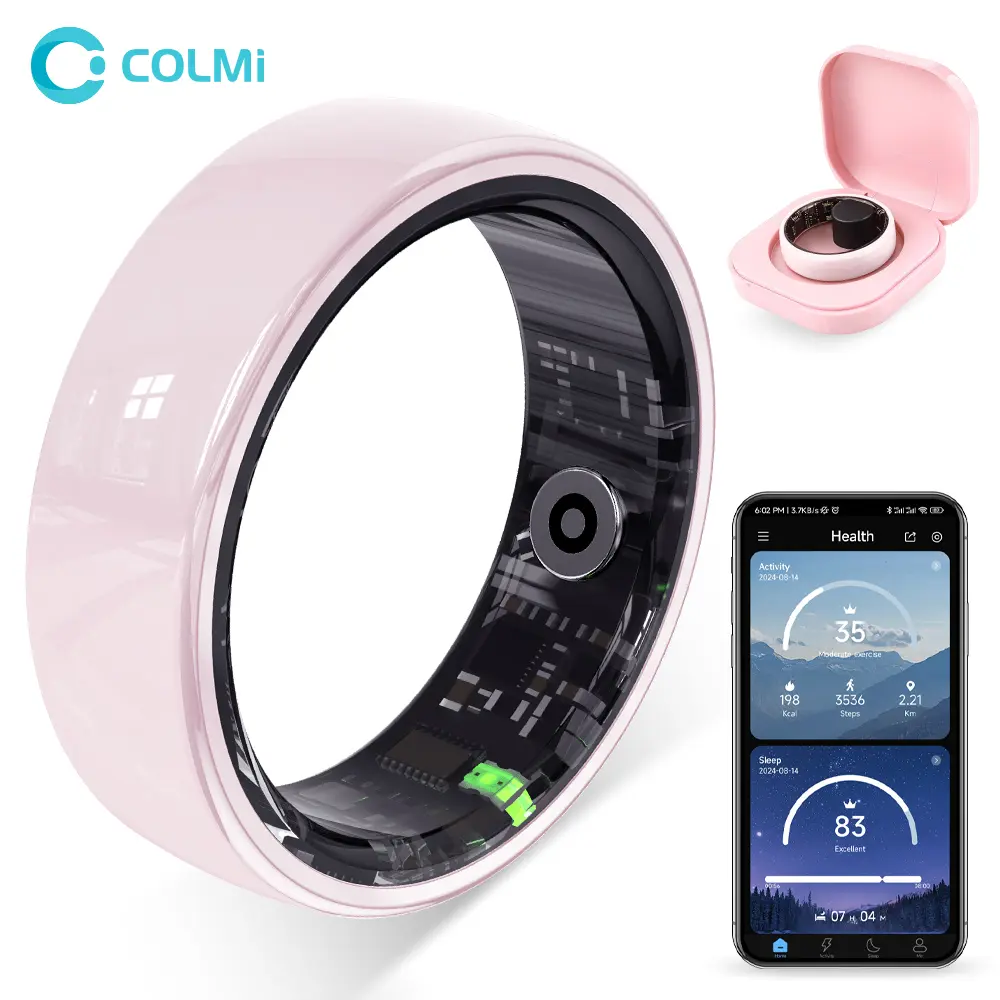 COLMI R02 Gold Smart Ring – Body Temperature, Heart Rate, SpO2, Sleep Tracker with IP68 Waterproof – Must Confirm Finger Size Before Order,back to school,back to school haul