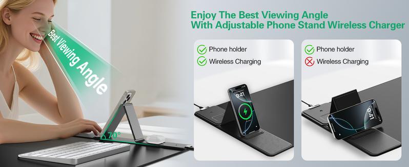 XXL Gaming Mouse Pad with 15W Wireless Charging, 31.5x15.75 Inch XXL Size, Micro-Weave Cloth, Non-Slip & Waterproof, Adjustable Angle, International Warranty Desk Accessories 【Christmas】