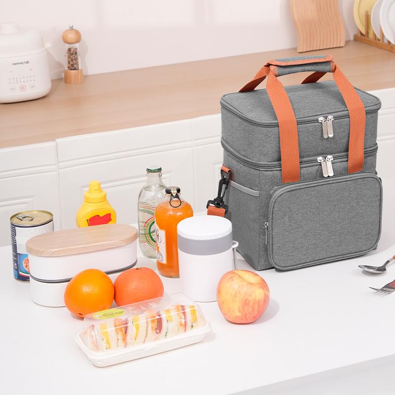 13.8L Expandable Double-Laye Lunch Insulation   Bag ，Multi-Functional Waterproof Cooler Lunch Bag,Outdoor Picnic Freshness Preservation,Suitable For Food Storage And Transport