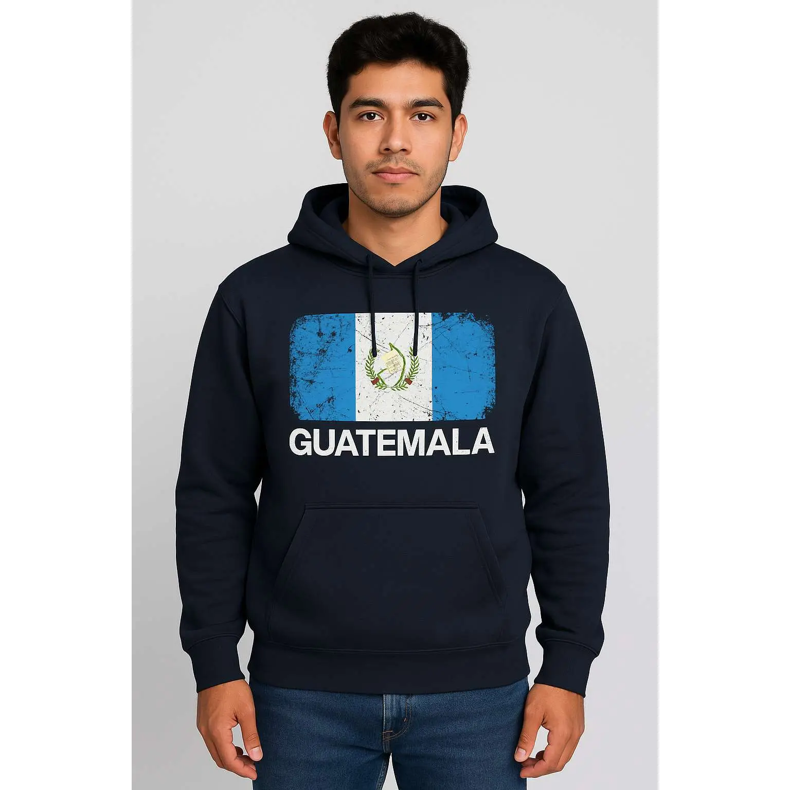 Guatemala Flag Hoodie – Vintage Distressed Print | Unisex Fleece