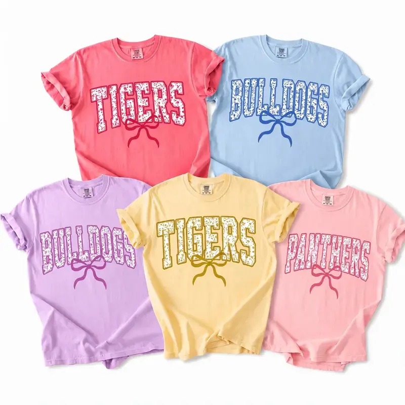 Comfort Colors Custom School Mascot Shirt, School Logo Tee, Team Mascot Shirt Gift, Custom Name Gifts For Back To School, Custom Sports Tee