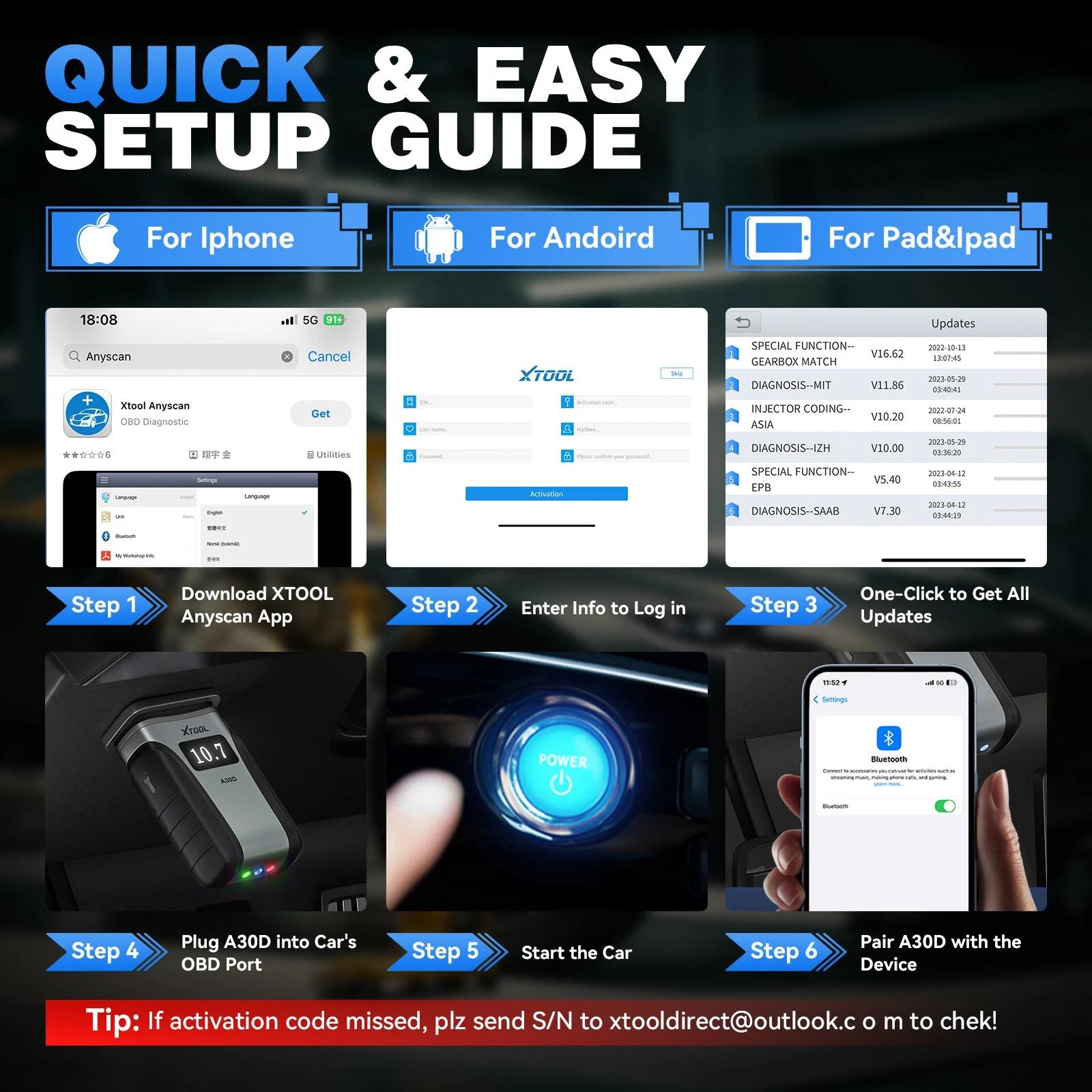 XTOOL A30M 2.0 Professional OBD2 Scanner | Full System Diagnostics + 26+ Service Resets + Bi-directional Control | 128 Car Brands & Lifetime Free Updates XTOOL A30M 2.0 Professional OBD2 Scanner | Full System Diagnostics + 26+ Service Resets + Bi-directional Control | 128 Car Brands & Lifetime Free Updates