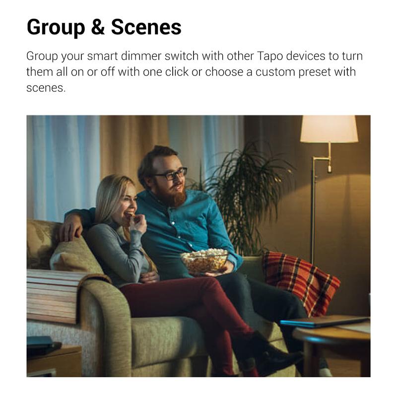 Tapo S500D (4-Pack) – Smart Dimmer Switch | Single Pole | Neutral Wire Required | 2.4 GHz Wi-Fi | Compatible with Alexa & Google Home | UL Certified | No Hub Needed | White