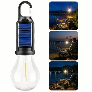 Solar-Powered Fishing & Camping  Bulb, Rechargeable Portable Outdoor LED Lantern with 3 Lighting Modes, Hanging Hook Lamp for Night Fishing, Camping, Hiking & Backpacking light stuff