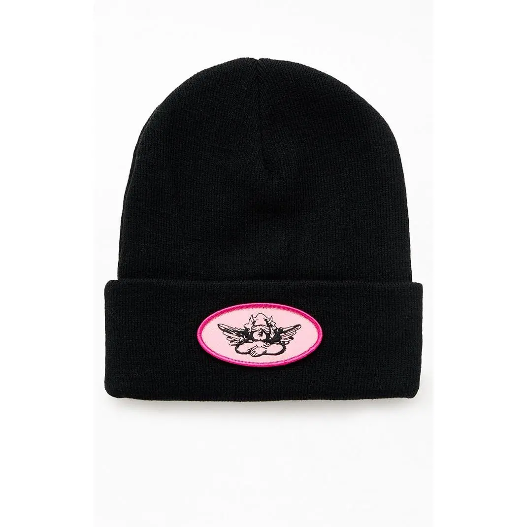 Boys Lie Women's Black Ribbed Beanie