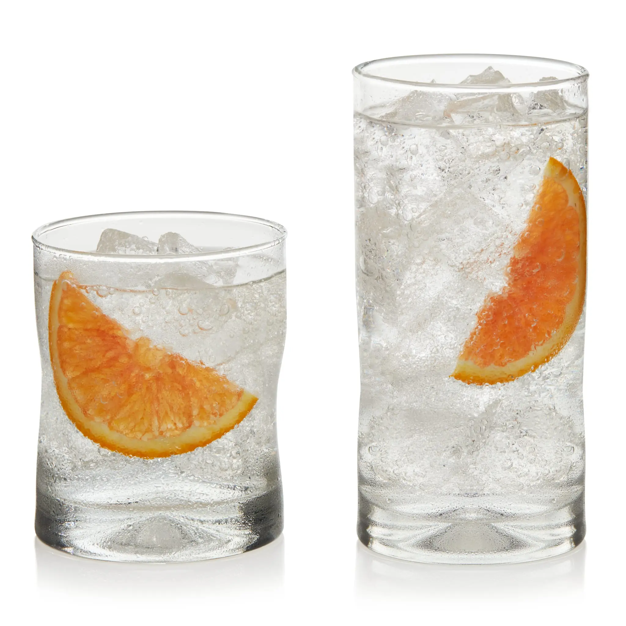 Libbey Impressions 16-Piece Tumbler and Rocks Clear Drinking Glasses, 8 16.7oz & 8 12oz Double Old-Fashioned Glass Drinking Cups Set
