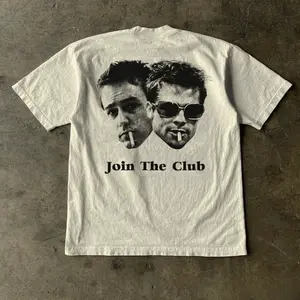 John The Club T-Shirt, Fight Club Tee, Movie Gifts Shirt, Unisex Vintage Graphic Tees Gothic Grunge Y2k Emo Scene Amity Affliction Style Clothes Men Women Streetwear