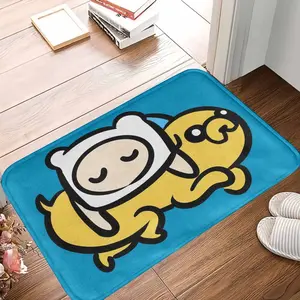 Cartoon Style Floor Mat  Cute Sleeping Boy and Yellow Dog Print Pattern  Soft Non Slip Washable Decorative Rug  Perfect for Bedroom  Living Room  Dorm  Office  Gift for Friends  Home Decoration Use