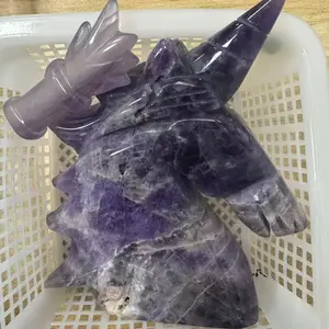 Dreamy Amethyst Dragon Carving