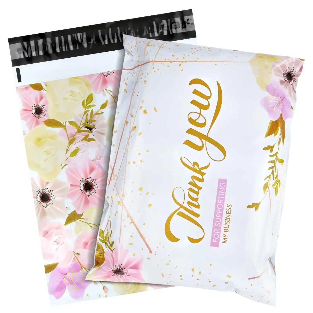 50/100Pcs Large Poly Mailers Cute Shipping Bags for Small Business Clothing Mailers Poly Bags Thank You Poly Mailer Plastic Mailing Bags, Big Polymailers Package Bags