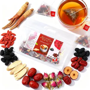 Caffeine-Free Red Ginseng Astragalus Herbal Tea | Rose Infused, Natural Nourishment for Glowing Skin & Daily Vitality, No Additives