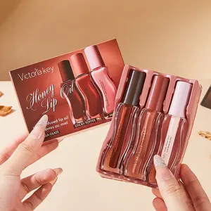3-piece lip gloss set, perfect for all your lip makeup, compact and portable, easy to touch up anytime, full of charm, ideal for both gifting and personal use