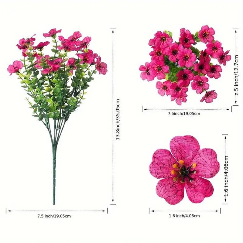 6-Color Artificial Flower (6/12pcs/set), UV Resistant Colorful Fake Flower, Decorative Bouquet for Home Garden Party Wedding Decor, Artificial Flowers Bouquet