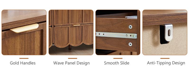 Giratree 3 5 9 Drawer Dresser for Bedroom, Modern Closet Chest of Drawers with Wave Fluted Drawer, Wood Storage Small Dresser Organizer for Nursery Bedroom Living Room Hallway Closet Giratree 3 5 9 Drawer Dresser for Bedroom, Modern Closet Chest of Drawers with Wave Fluted Drawer, Wood Storage Small Dresser Organizer for Nursery Bedroom Living Room Hallway Closet