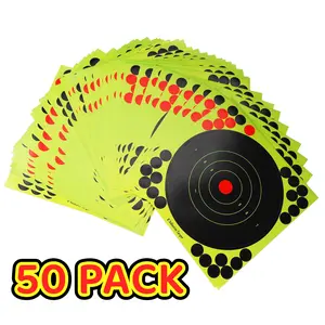 50 Packs Shooting Target Stickers Self-Adhesive Reactive Paper Targets  High Visibility for Handgun Rifle Airsoft Shooting Range Practice Outdoor Indoor Training