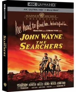 The Searchers  [4K ULTRA HD BLU-RAY MOVIE] With Blu-Ray, 4K Mastering, Digital Theater System, Mono Sound