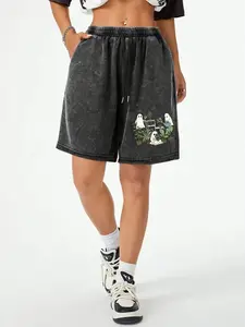 Women's Halloween Print Shorts, Casual Summer Denim Jean Short Pants with Pockets, Soft Comfortable Fabric, Fashion Streetwear2