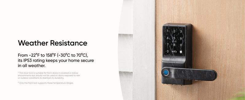 eufy Smart Lock C33, Keyless Fingerprint Door Lock with Handle, Integrated Wi-Fi, Remote Control via App, Biometric Entry Knob, Auto-Locking, IP53 Waterproof (2025 New Version)