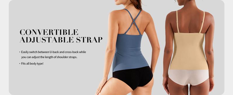 V FOR CITY Women's Basic Scoop Neck Home Tank Tops Adjustable Spaghetti Straps Sleeveless Basic Tops