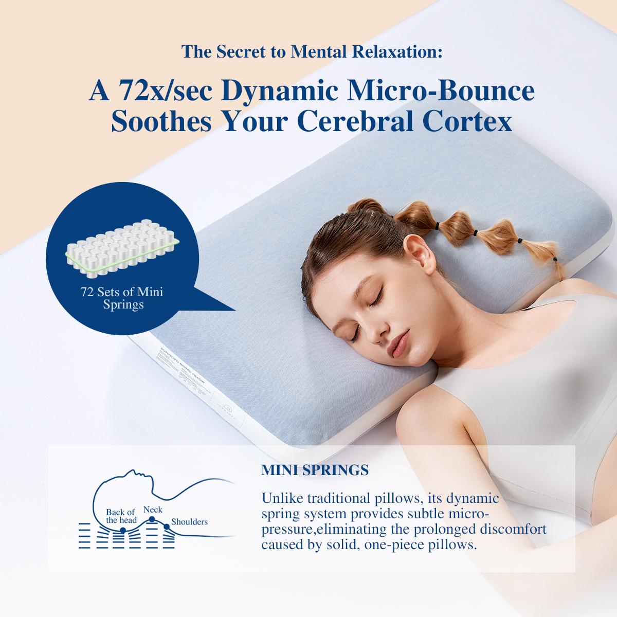 SOFUSOFO Hybrid Neck Pillow with 72 Micro-Coils for Pain Relief & Support