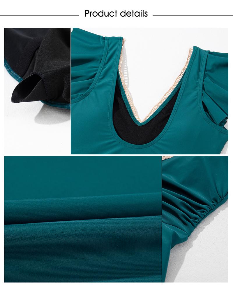 Aleumdr Women Summer SwimDress One Piece Swimsuit with Skirt Tummy Control Bathing Suits Modest Swimwear Swim Romper Sport Swimming Clothing Beach