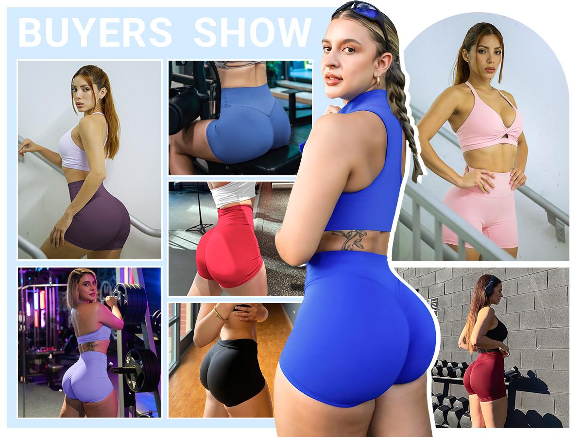 YEOREO Women's Biker Shorts 4.5" Workout Gym Shorts Craze High Waist Tummy Control Hidden Scrunch Running Yoga impact YEOREO Women's Biker Shorts 4.5" Workout Gym Shorts Craze High Waist Tummy Control Hidden Scrunch Running Yoga impact