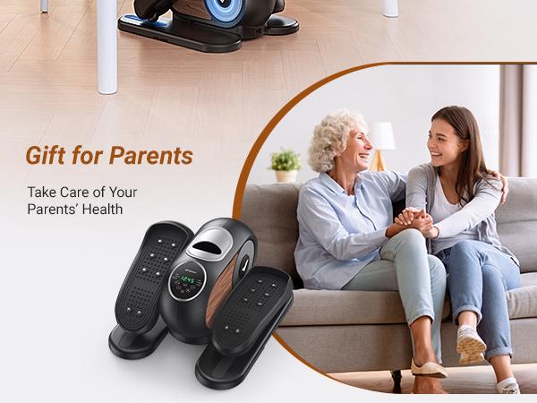 Merach Under Desk Elliptical Machine, Leg Exerciser While Sitting for Seniors with Remote Control & 12-Speeds，Quiet Portable Electric Seated Pedal Exerciser Machine for Home Office