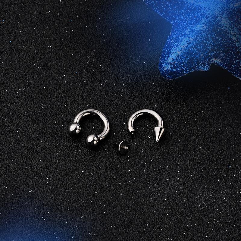 Oufer 2Pcs 18G/16G/14G/12G/10G Titanium Spike/Ball Internally Threaded Horseshoe Septum Pierced Ring Septum Clicer Ring Septum Jewelry Nostril Nose Piercing Body Jewelry Oufer 2Pcs 18G/16G/14G/12G/10G Titanium Spike/Ball Internally Threaded Horseshoe Septum Pierced Ring Septum Clicer Ring Septum Jewelry Nostril Nose Piercing Body Jewelry